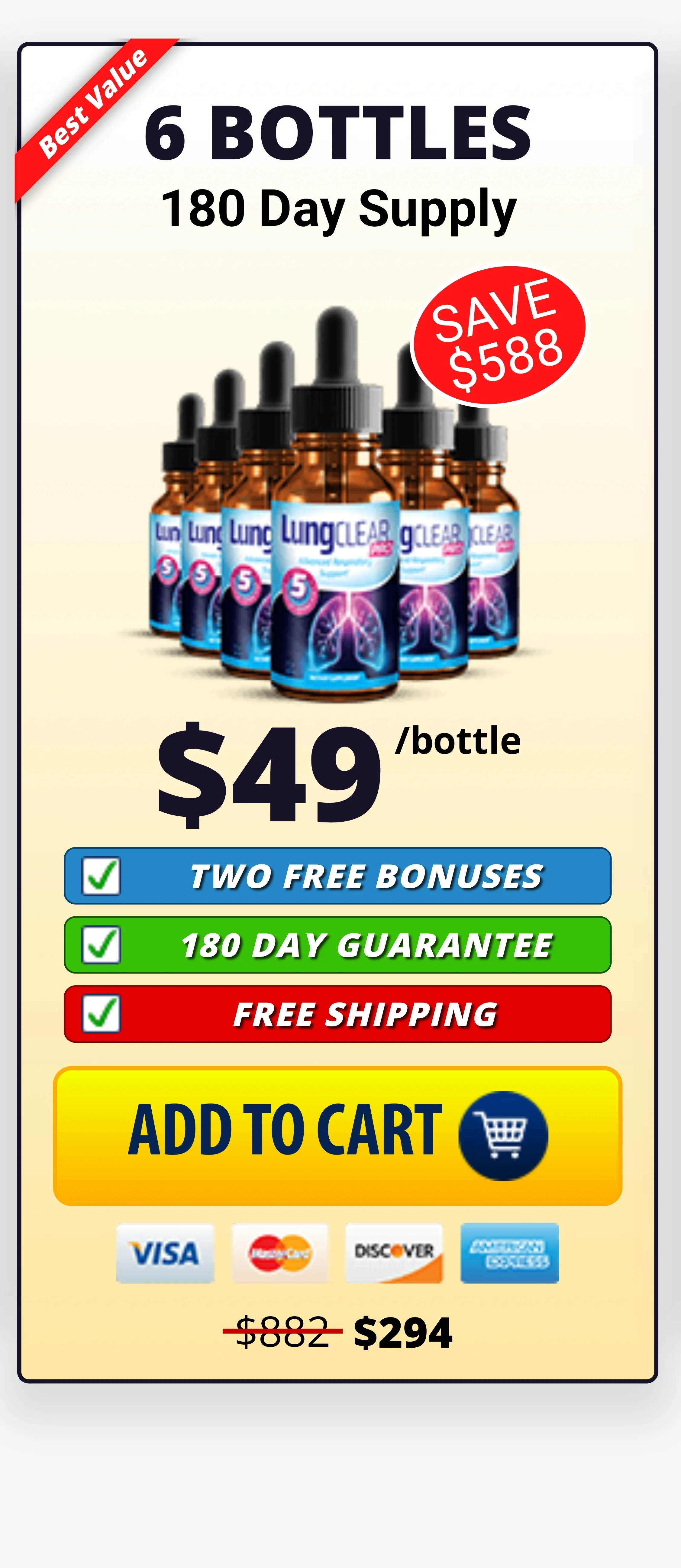 Lung Clear Pro™ 6 bottles pricing